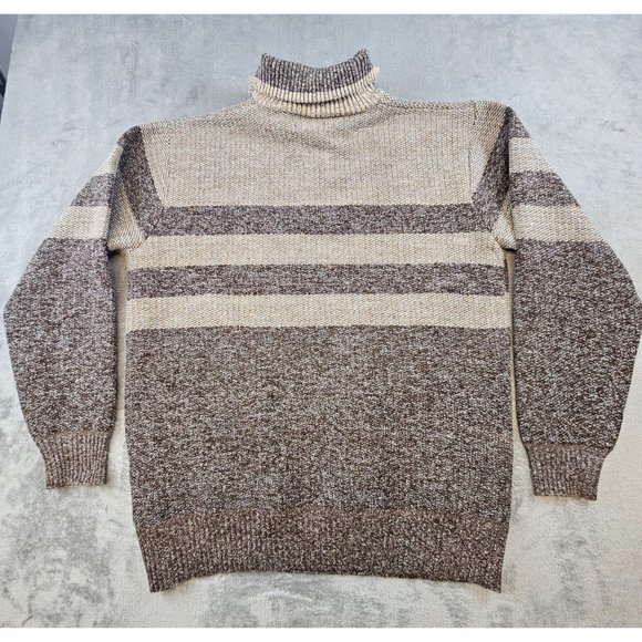 Pronti Collection by Phita Sweater Mens 3XL Brown Striped 1/4 Zip Lined Pullover - Picture 2 of 9